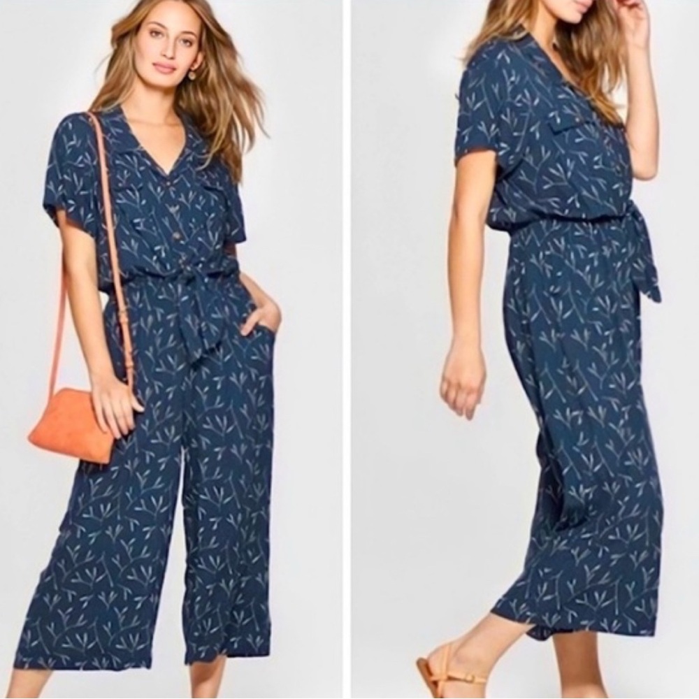 Universal Thread Navy Blue Printed Jumpsuit XL